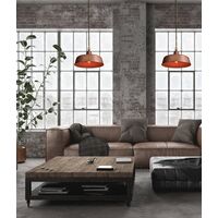 Pendant Light ES Angled Dome Aged Copper IP23 400mm CLA Lighting