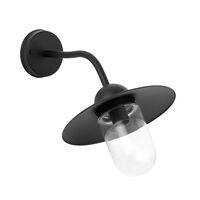 Outdoor Wall Light Sun Hat ES Matt Black Glass IP54 CLA Lighting