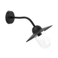 Outdoor Wall Light Sun Hat ES Matt Black Glass IP54 CLA Lighting
