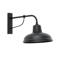 Wall Light ES Dome Matt Black IP23 Brass Bracket CLA Lighting
