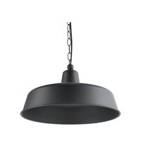 Pendant Light ES Angled Dome Matt Black IP23 400mm CLA Lighting
