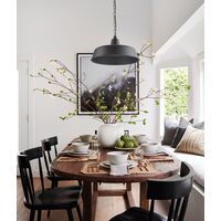 Pendant Light ES Angled Dome Matt Black IP23 400mm CLA Lighting