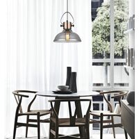 Pendant Light ES Smoke Glass Dome Copper 250mm CLA Lighting