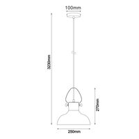 Pendant Light ES Smoke Glass Dome Copper 250mm CLA Lighting