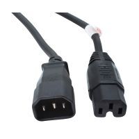 IEC C14 to C15 Power Lead 10A 1mm² 2m Black Hypertec