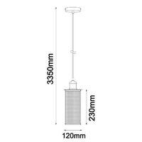 Pendant Light ES Oblong Black Mesh 120mm CLA Lighting