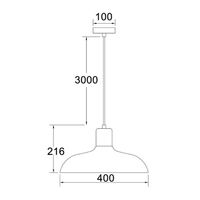 Pendant ES Dome Matt Grey Copper Highlight 400mm CLA Lighting