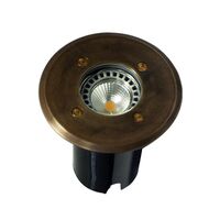 Inground Light MR16 Round Rustic Brass IP67 120mm CLA Lighting