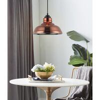 Pendant Light ES Copper Coloured Glass Dome 280mm CLA Lighting