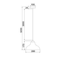 Pendant Light ES Copper Coloured Glass Dome 280mm CLA Lighting