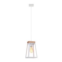 Pendant Light ES Trapezium Wood Matt Black 170mm CLA Lighting