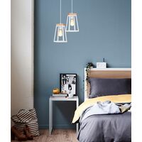 Pendant Light ES Trapezium Wood Matt Black 170mm CLA Lighting