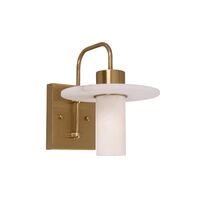 Wall Light SES White Alabaster Cylinder Brass 200mm CLA Lighting