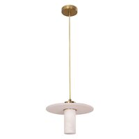Pendant SES White Alabaster Cylinder Brass 200mm CLA Lighting