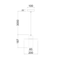 Pendant SES White Alabaster Cylinder Brass 200mm CLA Lighting