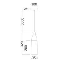 Pendant Light ES Brown Marble Cylinder Bronze 90mm CLA Lighting