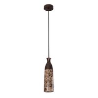 Pendant Light ES Brown Marble Cylinder Bronze 90mm CLA Lighting