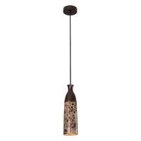 Pendant Light ES Brown Marble Cylinder Bronze 90mm CLA Lighting