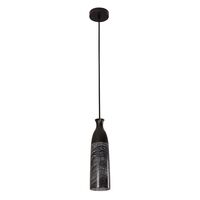 Pendant Light ES Green Marble Cylinder Black 90mm CLA Lighting