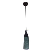 Pendant Light ES Green Marble Cylinder Black 90mm CLA Lighting