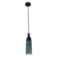 Pendant Light ES Grey Marble Cylinder Black 90mm CLA Lighting