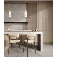 Pendant Light ES Brown Marble Cylinder Bronze 90mm CLA Lighting