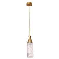 Pendant Light ES Green Marble Cylinder Black 90mm CLA Lighting