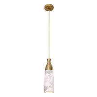 Pendant Light ES Green Marble Cylinder Black 90mm CLA Lighting