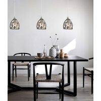 Pendant ES Champagne Dimpled Glass Ellipse 146mm CLA Lighting