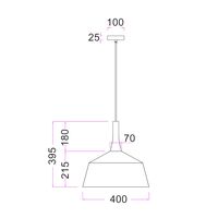 Pendant Light ES Dome Rustic Brown Travertine 400mm CLA Lighting