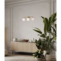 Wall Light ES 3 Light White Alabaster Sphere 140mm CLA Lighting