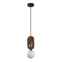 Pendant Light G9 Opal Diffuser Brass Red Wood 120mm CLA Lighting