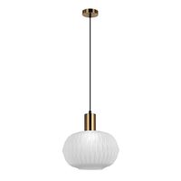 Pendant Light ES Pleated Opal Opaque Dome 300mm CLA Lighting