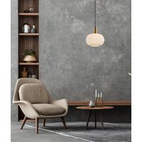 Pendant Light ES Pleated Opal Translucent Dome 300mm CLA Lighting
