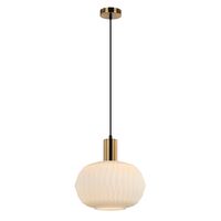 Pendant Light ES Pleated Opal Translucent Dome 300mm CLA Lighting