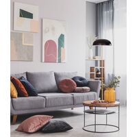 Floor Lamp 2 Light ES Black Aluminium Brass 400mm CLA Lighting
