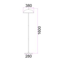 Floor Lamp 2 Light ES Black Aluminium Brass 400mm CLA Lighting