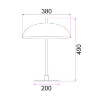 Table Lamp ES Aluminium Shade Brass Rod Black 380mm CLA Lighting