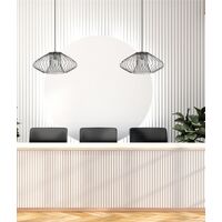 Pendant ES Oval Cage Iron Matt Black Small 440mm CLA Lighting