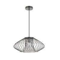 Pendant ES Oval Cage Iron Matt Black Small 440mm CLA Lighting