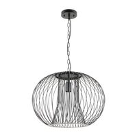 Pendant Light ES Round Cage Iron Antique Brass 500mm CLA Lighting