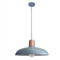 Pendant ES Dome Matt Grey Copper Highlight 400mm CLA Lighting