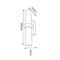 Wall Light Up/Down 2 Light Satin Chrome 3000K 230lm CLA Lighting
