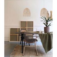 Pendant Light ES Natural Rattan Ellipse White 345mm CLA Lighting