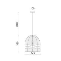 Pendant Light ES Natural Rattan Ellipse White 345mm CLA Lighting