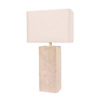 Table Lamp ES Travertine Rectangular Cream 465mm CLA Lighting