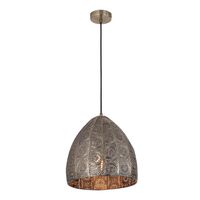 Pendant ES Embossed Ellipse Aged Brass Steel 310mm CLA Lighting