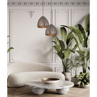 Pendant ES Embossed Ellipse Aged Brass Steel 310mm CLA Lighting
