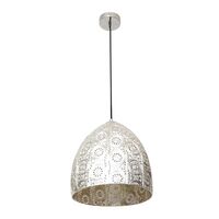Pendant Light ES Ellipse Chrome Steel 310mm x 320mm CLA Lighting
