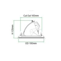 LED Downlight Snorkel 28W/38W Tri-Colour White 165mm CLA Lighting